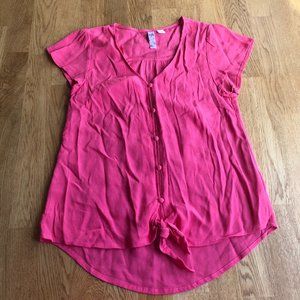 Francescas Alya Pink Tie Hem Top XS
